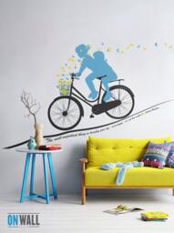 Kids Wall Decal- Bike & Butterfly Wall Sticker-Vinyl Wall Art - Decal S004