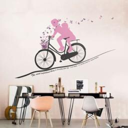 Kids Wall Decal- Bike & Butterfly Wall Sticker-Vinyl Wall Art - Decal S004 - thumbnail 3