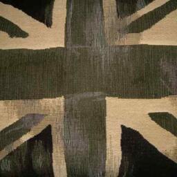 Vintage Black Union Jack British Flag Tapestry Cushion Pillow Cover - thumbnail 2