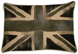 Vintage Black Union Jack British Flag Tapestry Cushion Pillow Cover - thumbnail 1