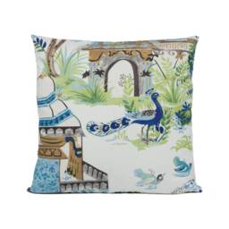 Thibaut - Mystic Garden Blue & Green Sophisticated Cushion Cover Handmade Throw Pillow Designer Home D??cor - thumbnail 2