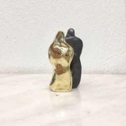 Small Bronze Couple Sculpture, Signed Anniversary Gift - thumbnail 4