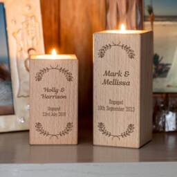 Engaged Candle Holder Gift - Personalised Engagement For Couple Tea Light Lc456 - thumbnail 2