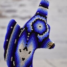 Huichol Beaded Sailfish Sculpture - Hand Carved Copal Wood Alebrije, Mexican Folk Art - thumbnail 4