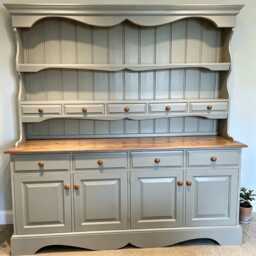 Sold Large Pine Welsh Dresser - Vintage Farmhouse Kitchen Hutch Solid Wood Country Cottage Style Can Be Painted Any Colour - thumbnail 2