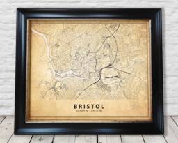 Bristol Vintage Map Style Print - Special Memories, Perfect Gift Exceptional Quality 230Gsm Unframed Framed Free Standard Delivery - thumbnail 1
