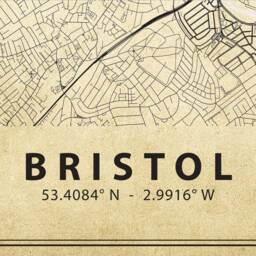 Bristol Vintage Map Style Print - Special Memories, Perfect Gift Exceptional Quality 230Gsm Unframed Framed Free Standard Delivery - thumbnail 2