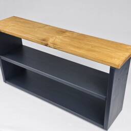 Handmade Solid Wood Shoe Rack Bench Farmhouse Entryway Organizer - thumbnail 4
