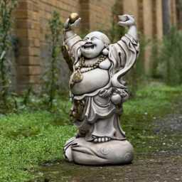 Large Happy Buddha Decor Outdoor Smiling Statue Japanese Budbhist Ornament Traditional Yard Art Zen Garden Figurine Lover Gift - thumbnail 2