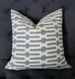 Annie Selke - Links Grey, Cream Decorative Pillow Cushion Cover Accent Throw - thumbnail 1