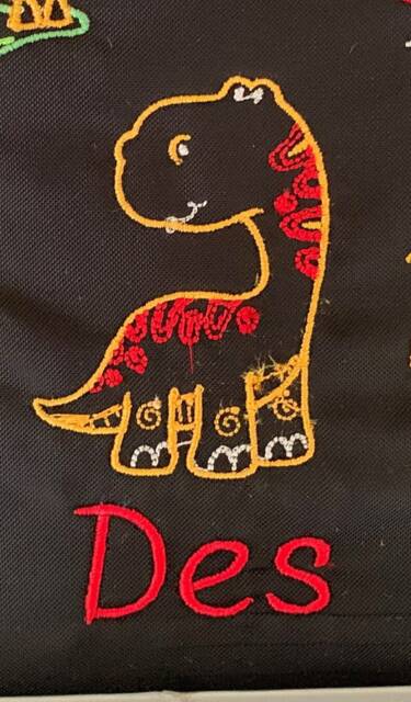 Dinosaur Towel - Personalised Face Cloth/Hand Bath = Embroidered - image 1