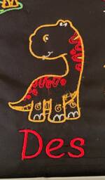 Dinosaur Towel - Personalised Face Cloth/Hand Bath = Embroidered - thumbnail 1