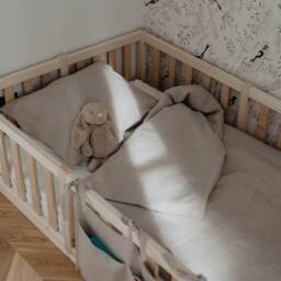 Natural Linen Toddler Bedding Set Hypoallergenic Baby Duvet & Pillowcase - thumbnail 2