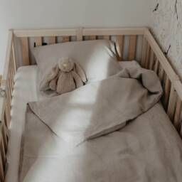 Natural Linen Toddler Bedding Set Hypoallergenic Baby Duvet & Pillowcase - thumbnail 3