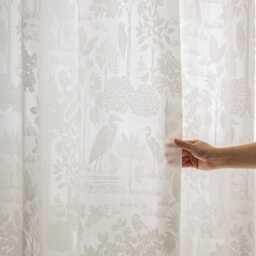 Custom Curtains White Jungle Jacquard Net Sheer Voile Curtain For Bedroom Living Room - thumbnail 3
