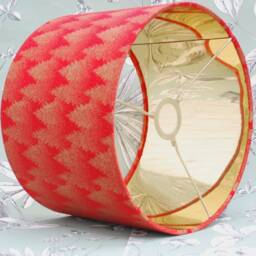 Handmade Christmas Tree Lampshade Red & Gold Drum Shade For The Festive Season - thumbnail 3
