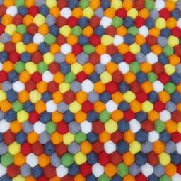 Handmade Wool Felt Ball Rug Colorful Nursery Decor - thumbnail 3