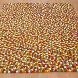 Handmade Wool Felt Ball Rug Colorful Nursery Decor - thumbnail 4