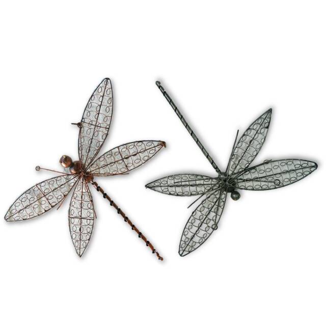 Metal Wire Dragonfly Wall Art - Assorted Colours 60cm Wingspan - image 1