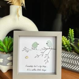 Best Friends Birds Personalised Sea Glass Art. The Million Little Things, Friendship Present - thumbnail 2