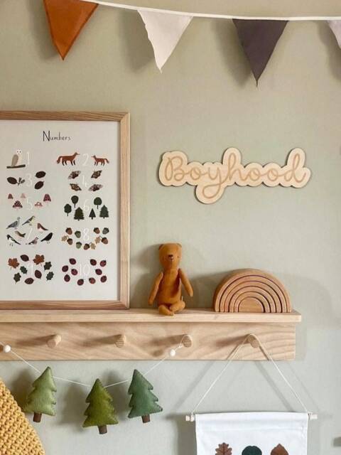 Boyhood Wooden Wall Sign - Boys Room Art - image 1