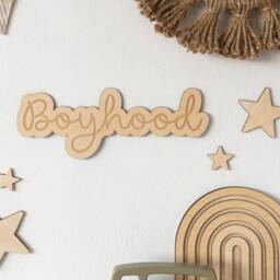 Boyhood Wooden Wall Sign - Boys Room Art - thumbnail 3