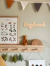 Boyhood Wooden Wall Sign - Boys Room Art - thumbnail 1