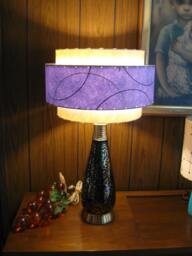 Mid Century Style 3 Tier Fiberglass Lamp Shade Retro Modern - thumbnail 1