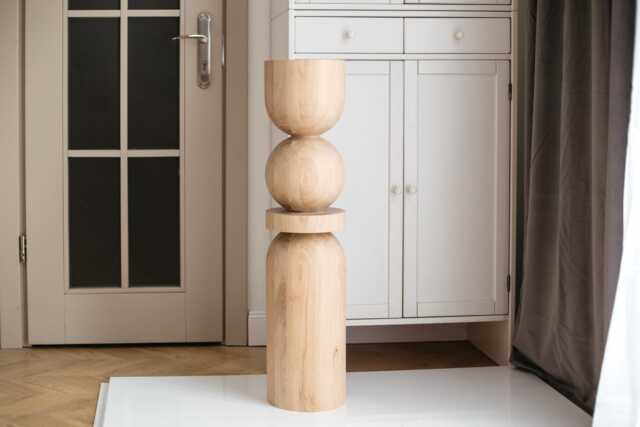 Handmade Wooden Table Leg Unfinished Ash, Oak, Birch - H860mm - image 1