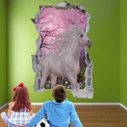 Unicorn Fairy Forest Wall Decal Sticker Mural Poster Print Art Kids Girls Bedroom Decor Gv26 - thumbnail 3