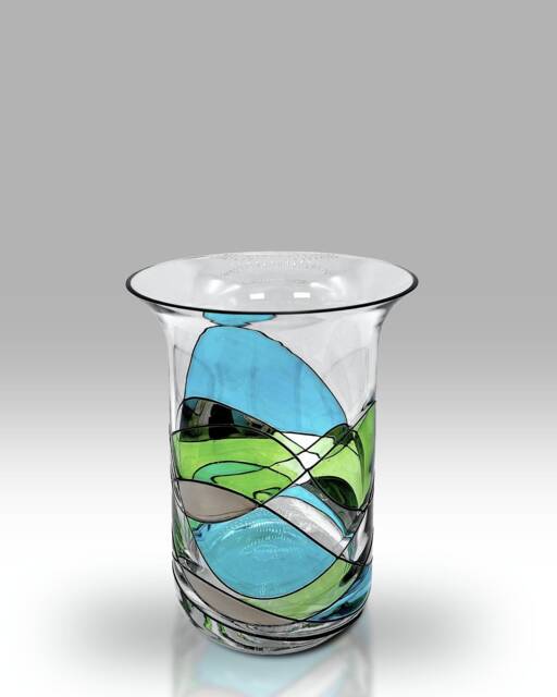 Mosaic Harmony Collection - Hand Posy 14cm Vase By Nobile Glassware