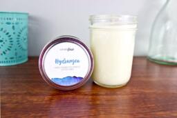 Hydrangea Soy Candle in Half Pint Mason Jar, Wood Wick Candle, Spring Floral Hydrangea Jar Gift - thumbnail 1