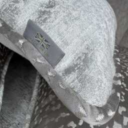 White Silver Luxury Cushion Cover, Diana Shine, Handmade Piped Trim Pillow Sham Case With Crater -All Sizes - thumbnail 2