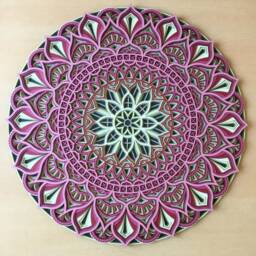 Colorful Mandala Wall Art - Layered Plywood, Laser Cut - thumbnail 2