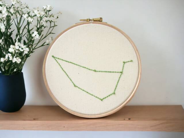 Capricorn Star Sign Wall Art - Hand Embroidered Constellation Zodiac Hanging Gift For January Birthday Or Gift - image 1