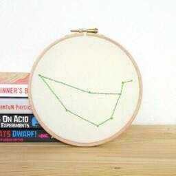 Capricorn Star Sign Wall Art - Hand Embroidered Constellation Zodiac Hanging Gift For January Birthday Or Gift - thumbnail 2