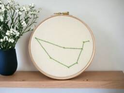 Capricorn Star Sign Wall Art - Hand Embroidered Constellation Zodiac Hanging Gift For January Birthday Or Gift - thumbnail 1