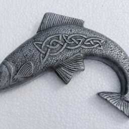 Salmon Of Knowledge Wall Hanging Plaque, Irish Celtic Art Inspired, Handmade Legendary Icon - thumbnail 2