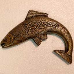 Salmon Of Knowledge Wall Hanging Plaque, Irish Celtic Art Inspired, Handmade Legendary Icon - thumbnail 4