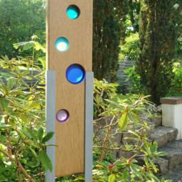 Garden Sculpture Made Of Wood & Glass. A Unique, Handmade, Weatherproof Garden Decoration - thumbnail 2