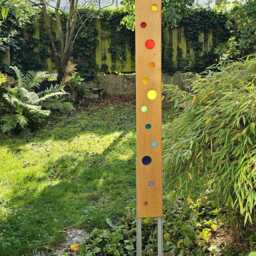 Garden Sculpture Made Of Wood & Glass. A Unique, Handmade, Weatherproof Garden Decoration - thumbnail 3