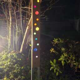 Garden Sculpture Made Of Wood & Glass. A Unique, Handmade, Weatherproof Garden Decoration - thumbnail 4