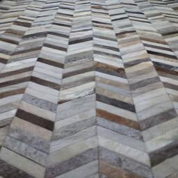 Cowhide Patchwork Rug Raw Leather Argentina - Free Shipping Cowhide Handmade 6'x8' Mix Of Beige, Grey Browns, Whites & Light - thumbnail 3