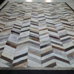 Cowhide Patchwork Rug Raw Leather Argentina - Free Shipping Cowhide Handmade 6'x8' Mix Of Beige, Grey Browns, Whites & Light - thumbnail 2