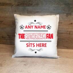 Personalised Rotherham United Football Cushion. With Any Name. Fan Cushion - thumbnail 3