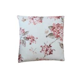 Floral Linen Throw Pillow Cover Jardin Belvoir Russet Pink - thumbnail 2