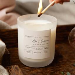 Personalised Engagement Gift Candle Soy Wax, Frosted Glass - thumbnail 1