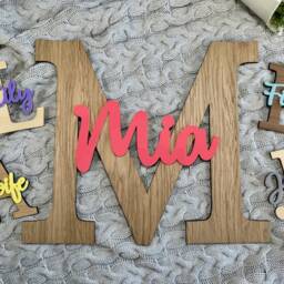 Bedroom Door Sign - Nursery Name Kids Wall Decal Wood For Accessories Baby Plaque Decor - thumbnail 2