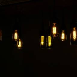 Wine Bottle Chandelier Industrial Hanging Light With Dark Oak Wood Base - thumbnail 4