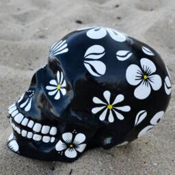 Sugar Skull Day Of The Dead Handmade Skulls Ceramic Mexican Flower Made To Order - thumbnail 4